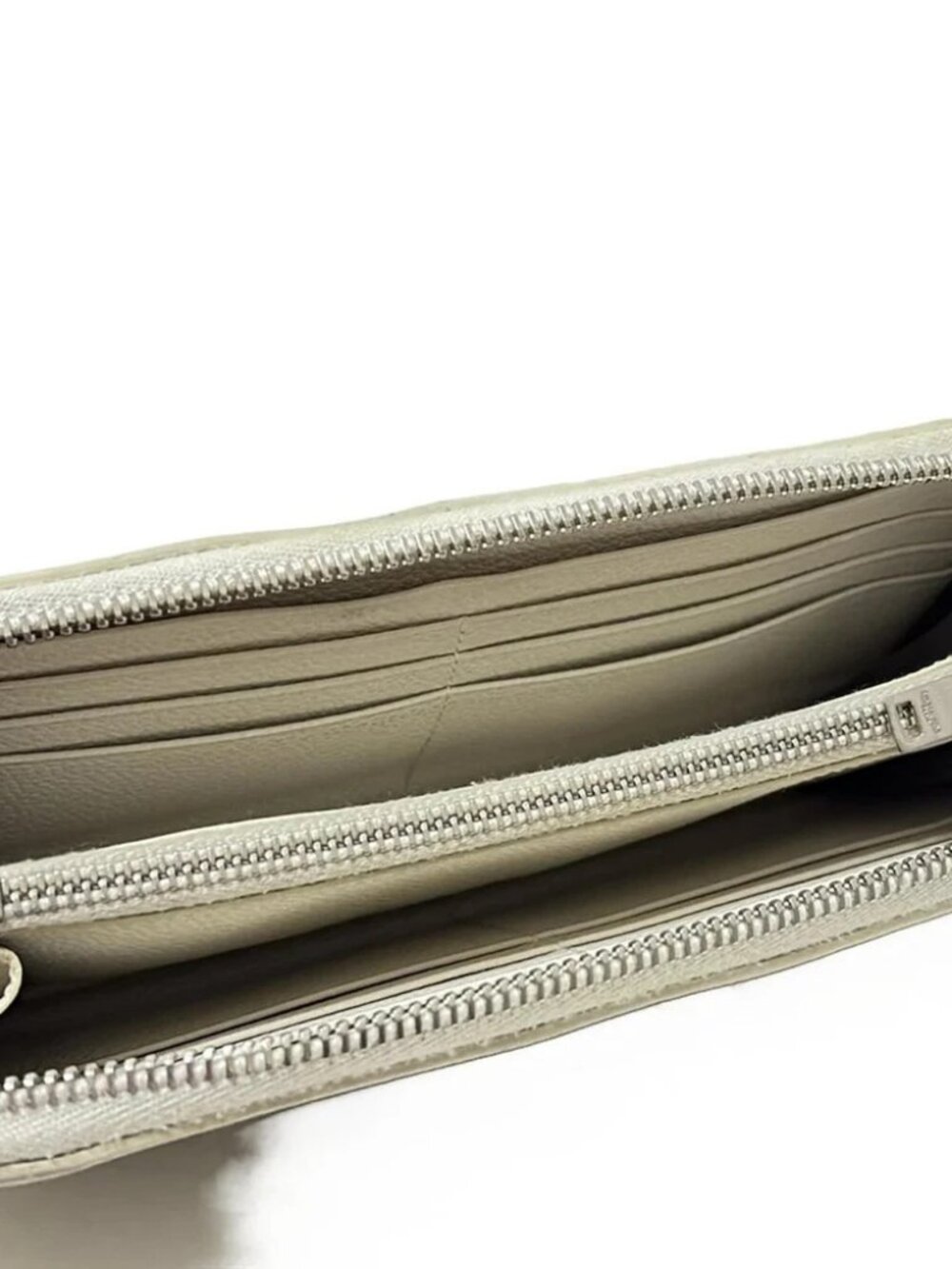 SAINT LAURENT PARIS - 414680 Cream Leather Long Wallet - Picture 3 of 5